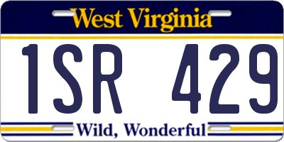 WV license plate 1SR429