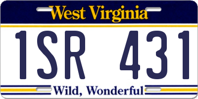 WV license plate 1SR431