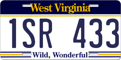 WV license plate 1SR433