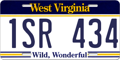 WV license plate 1SR434