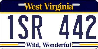 WV license plate 1SR442