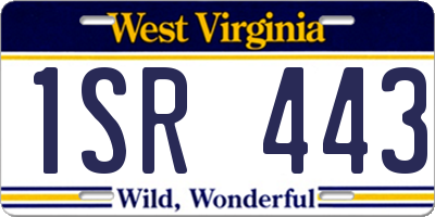 WV license plate 1SR443