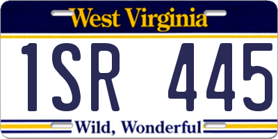WV license plate 1SR445