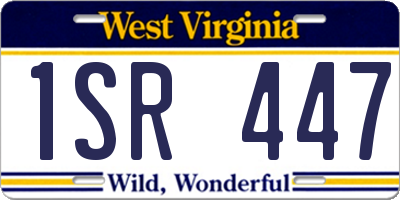WV license plate 1SR447
