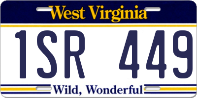WV license plate 1SR449