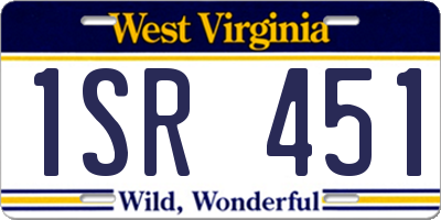 WV license plate 1SR451