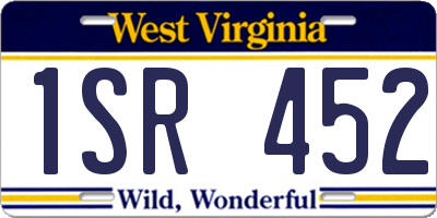 WV license plate 1SR452