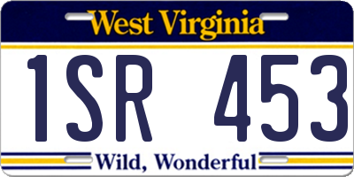 WV license plate 1SR453