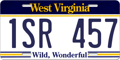 WV license plate 1SR457