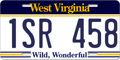 WV license plate 1SR458