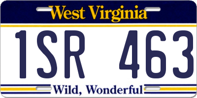 WV license plate 1SR463