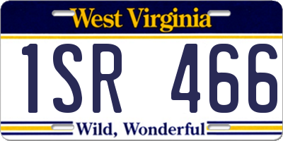 WV license plate 1SR466