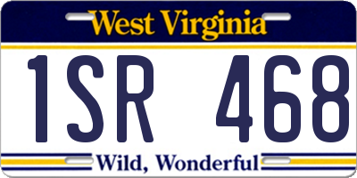 WV license plate 1SR468