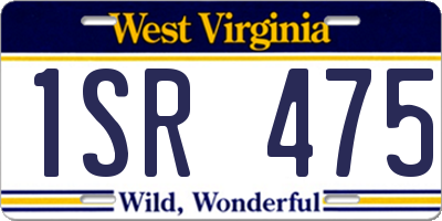 WV license plate 1SR475