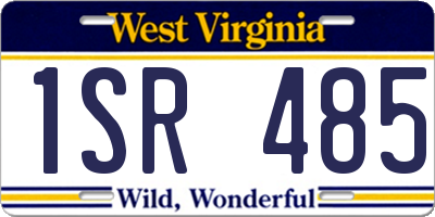 WV license plate 1SR485