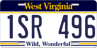 WV license plate 1SR496