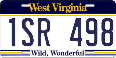 WV license plate 1SR498