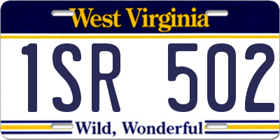 WV license plate 1SR502