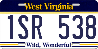 WV license plate 1SR538