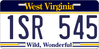 WV license plate 1SR545