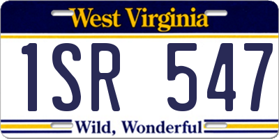 WV license plate 1SR547