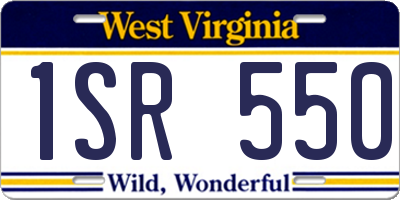 WV license plate 1SR550