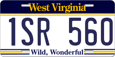 WV license plate 1SR560
