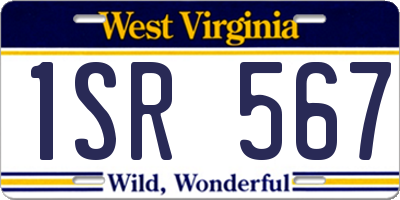 WV license plate 1SR567