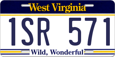 WV license plate 1SR571