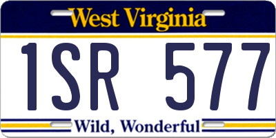 WV license plate 1SR577