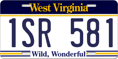WV license plate 1SR581