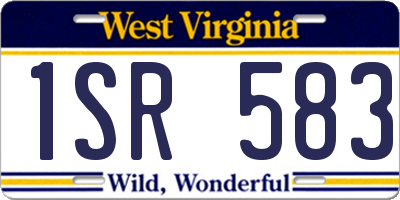 WV license plate 1SR583