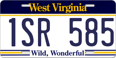 WV license plate 1SR585