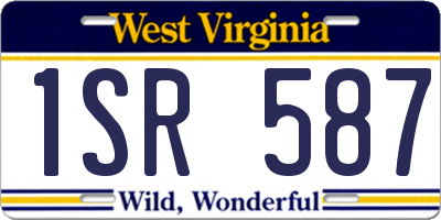 WV license plate 1SR587