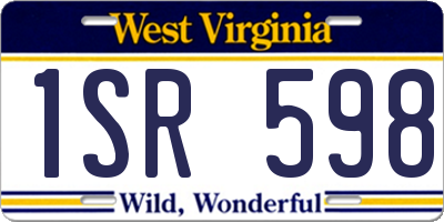 WV license plate 1SR598