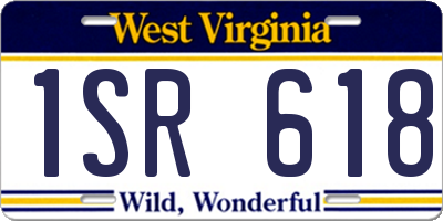 WV license plate 1SR618