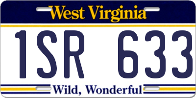 WV license plate 1SR633