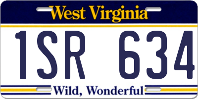 WV license plate 1SR634