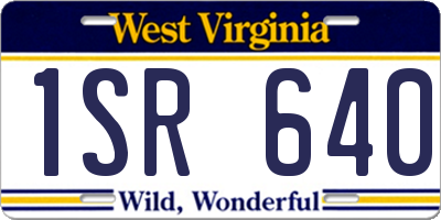 WV license plate 1SR640