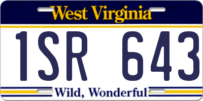 WV license plate 1SR643