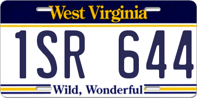 WV license plate 1SR644