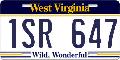 WV license plate 1SR647