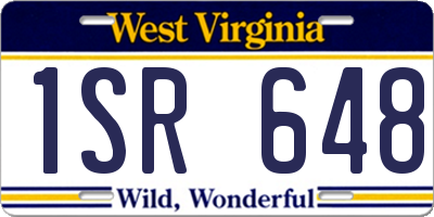 WV license plate 1SR648