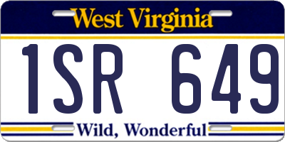 WV license plate 1SR649