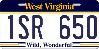 WV license plate 1SR650