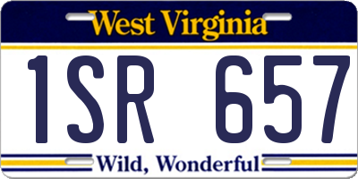 WV license plate 1SR657