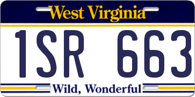 WV license plate 1SR663