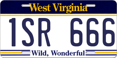WV license plate 1SR666