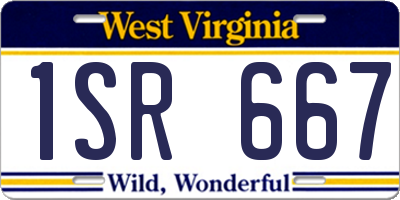 WV license plate 1SR667
