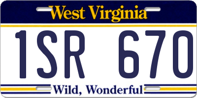 WV license plate 1SR670